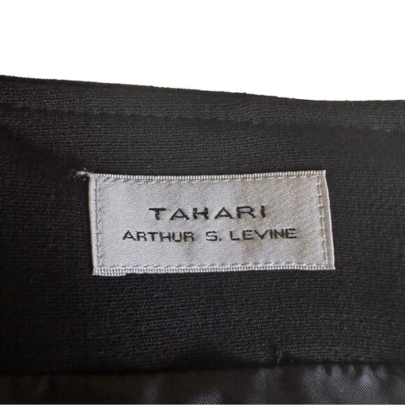 Tahari ASL Skirt Black Knee Length A-Line Business Career Work Skirt Size 14 - Picture 2 of 11